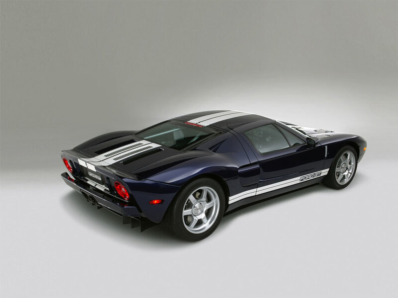 Dark blue Ford GT sports car
