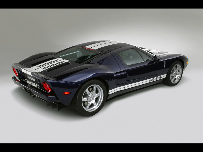 Dark blue Ford GT sports car