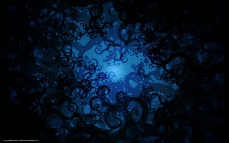 Dark Blue Fractal Patterns — Mysterious