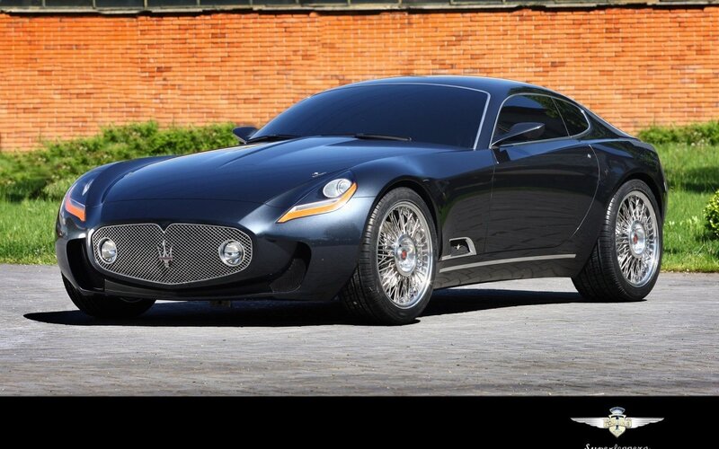 Dark blue Maserati concept car