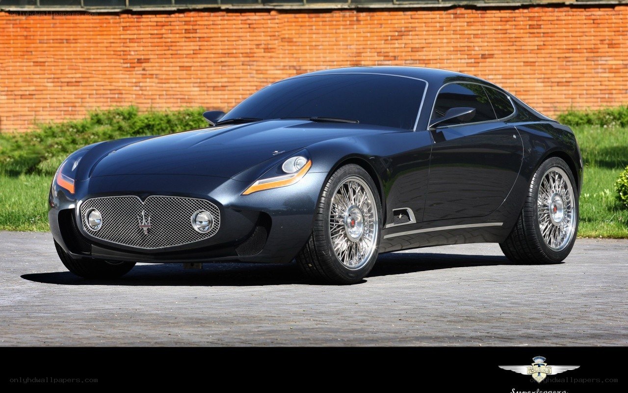 Dark blue Maserati concept car