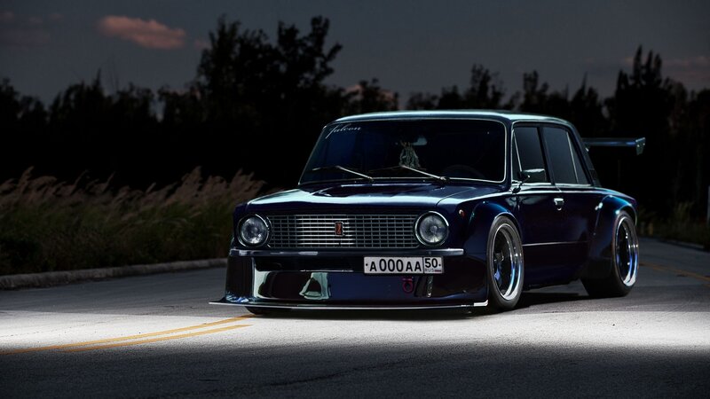 Dark Blue Modified Car