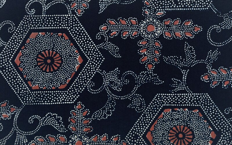 dark blue patterned fabric