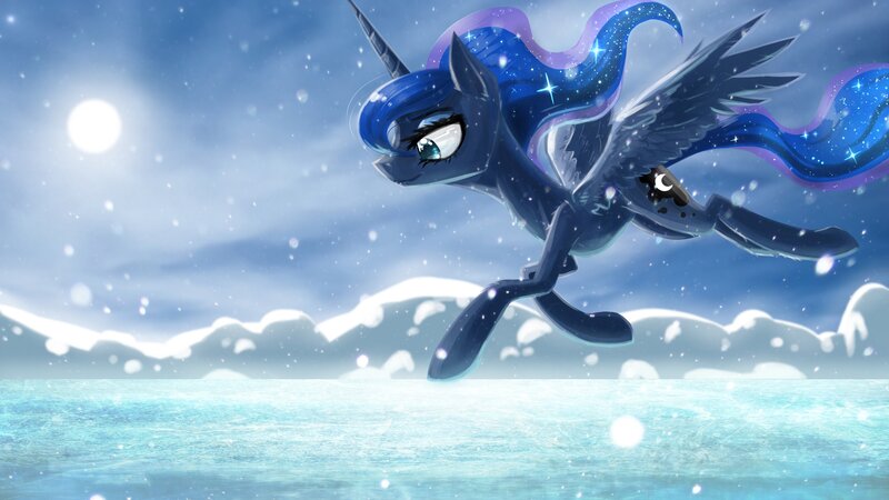Dark Blue Pegasus Flying