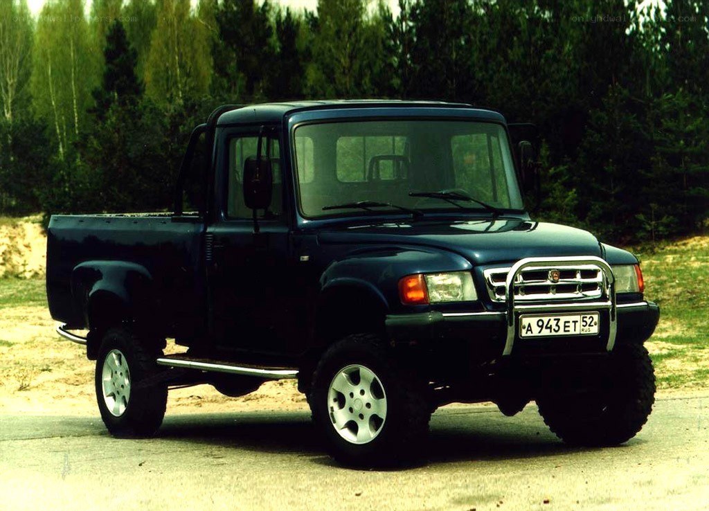 dark blue pickup truck