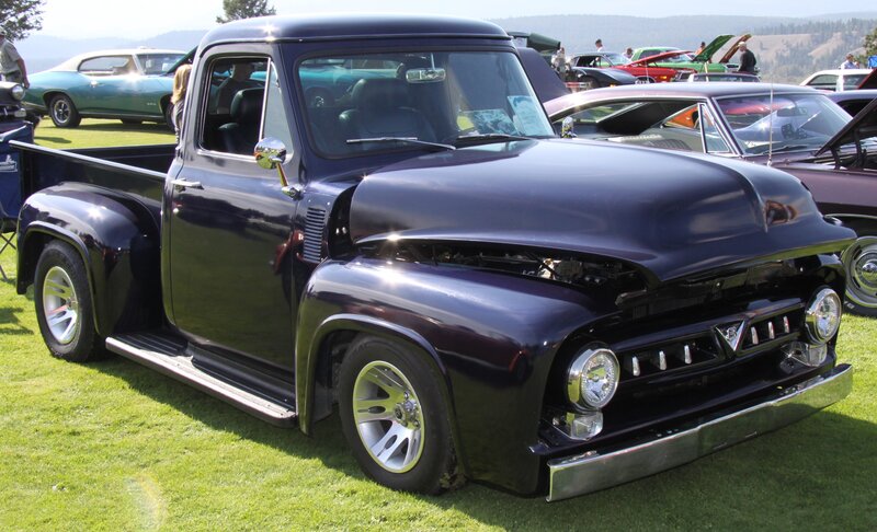 Dark Blue Pickup Truck — Black
