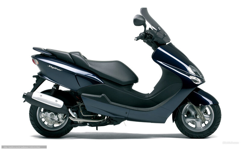 Dark Blue Scooter — Neutral, Photograph, Seat