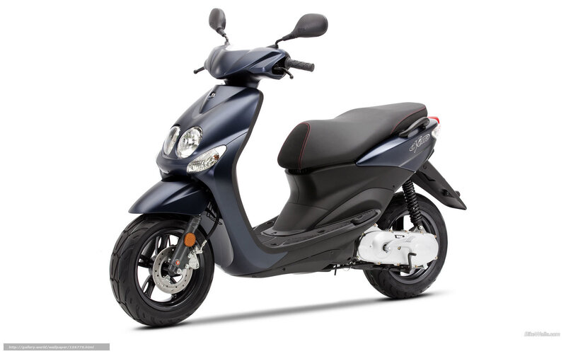 Dark blue scooter with black seat