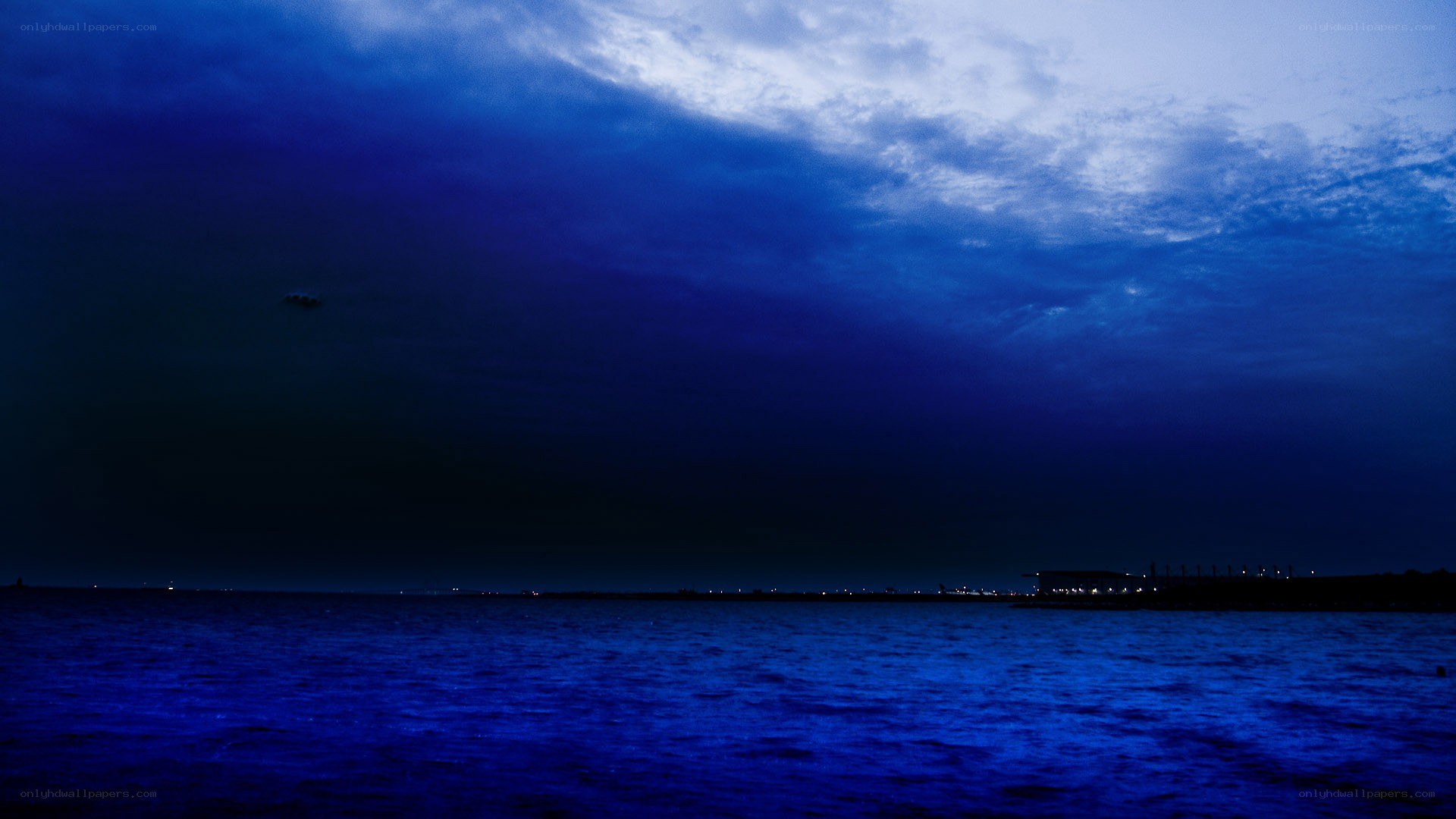 dark blue sea at night