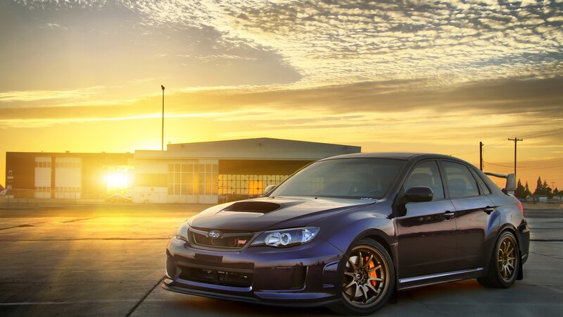 Dark Blue Sedan Car — Purple, Dramatic