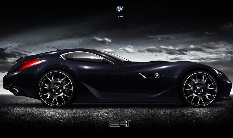 dark blue sports car