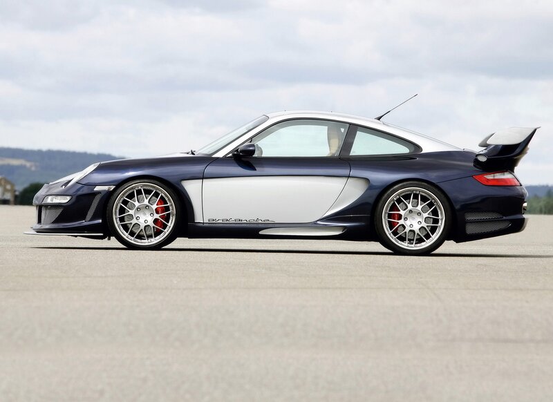 dark blue sports car