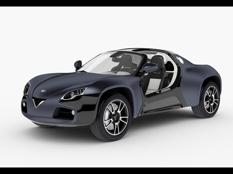 dark blue sports car