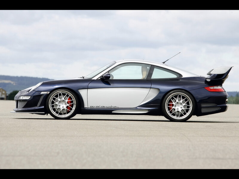 dark blue sports car