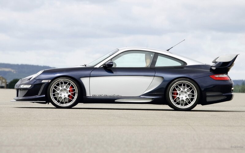 dark blue sports car