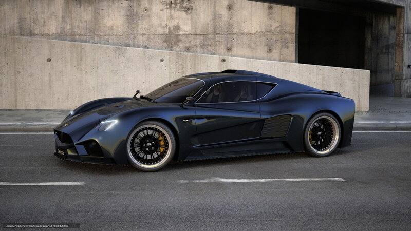 Dark Blue Sports Car — Black, Dramatic, Afternoon