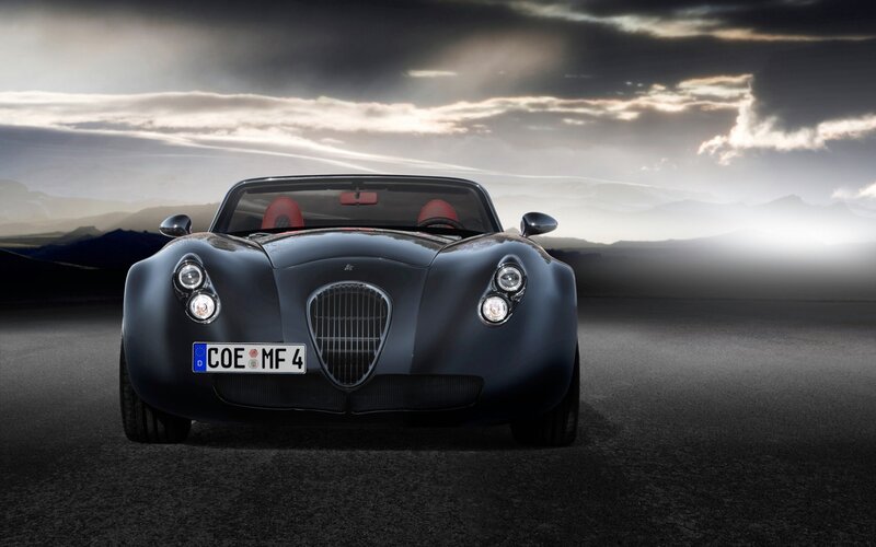 Dark Blue Sports Car — Black, Dramatic, Sunset