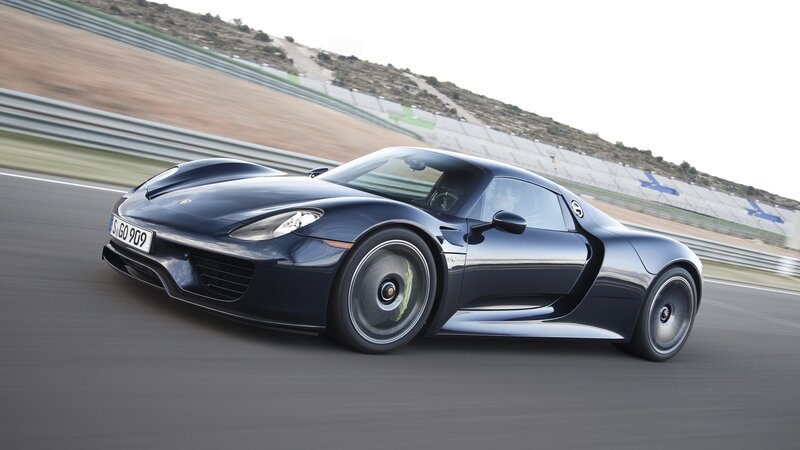 Dark Blue Sports Car — Black, Dynamic, Afternoon
