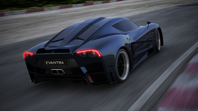 Dark Blue Sports Car — Black, Dynamic