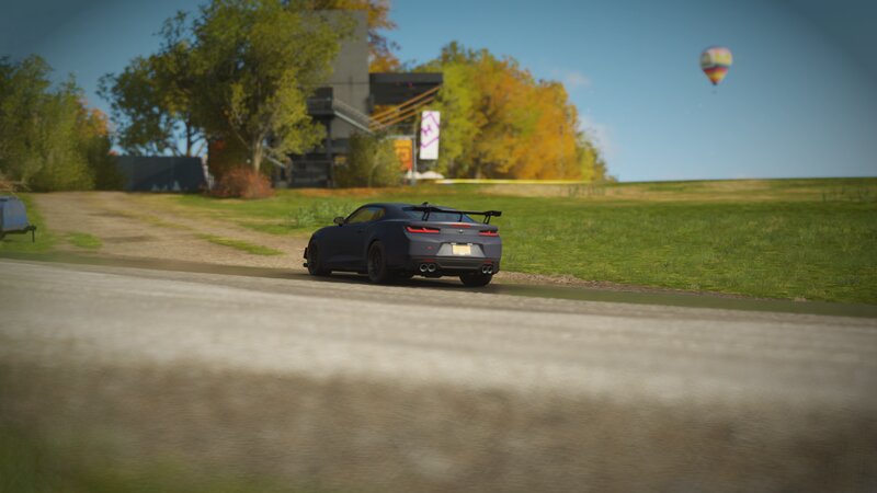 Dark Blue Sports Car — Calm, Autumn, 3d Render