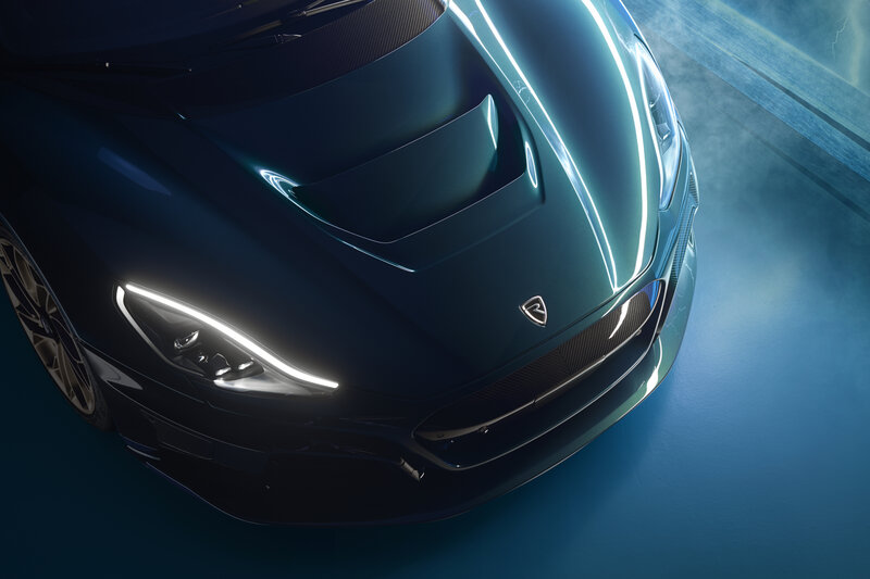 Dark Blue Sports Car — Dramatic, 3d Render