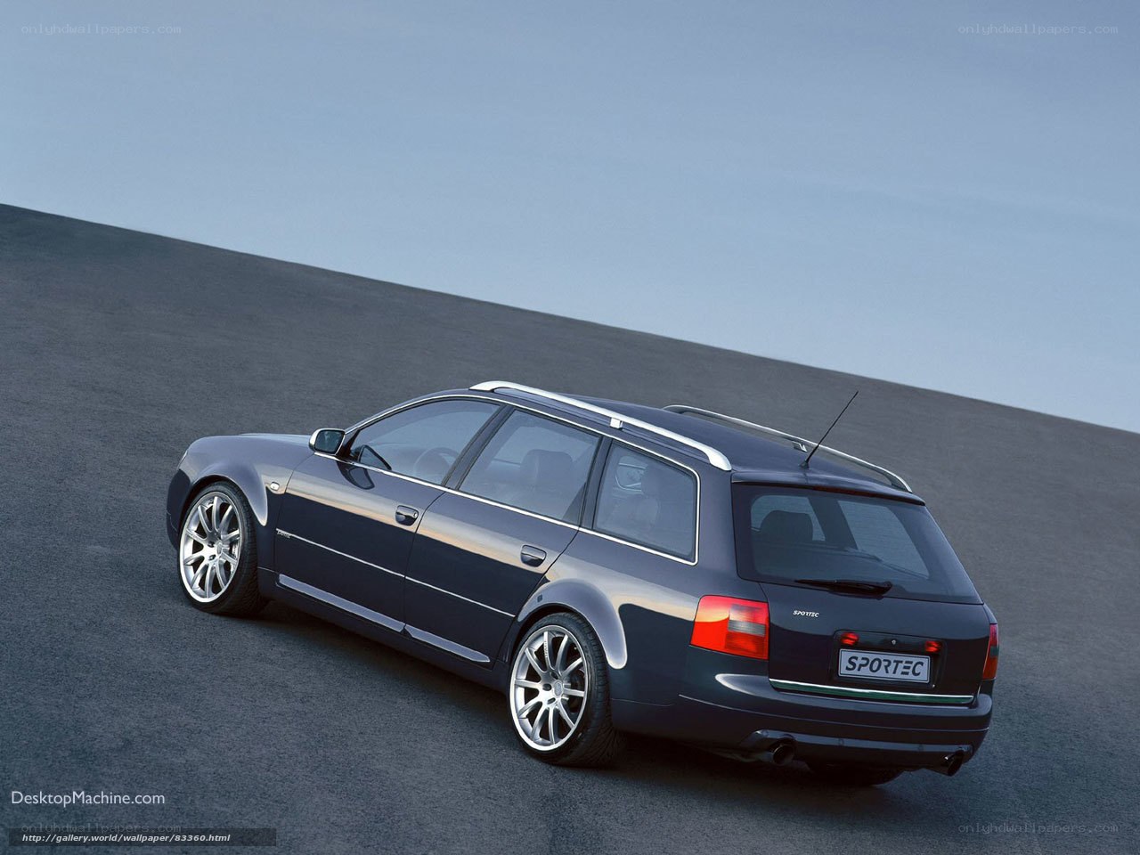 dark blue station wagon
