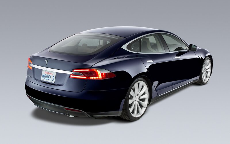 Dark blue Tesla Model S sedan