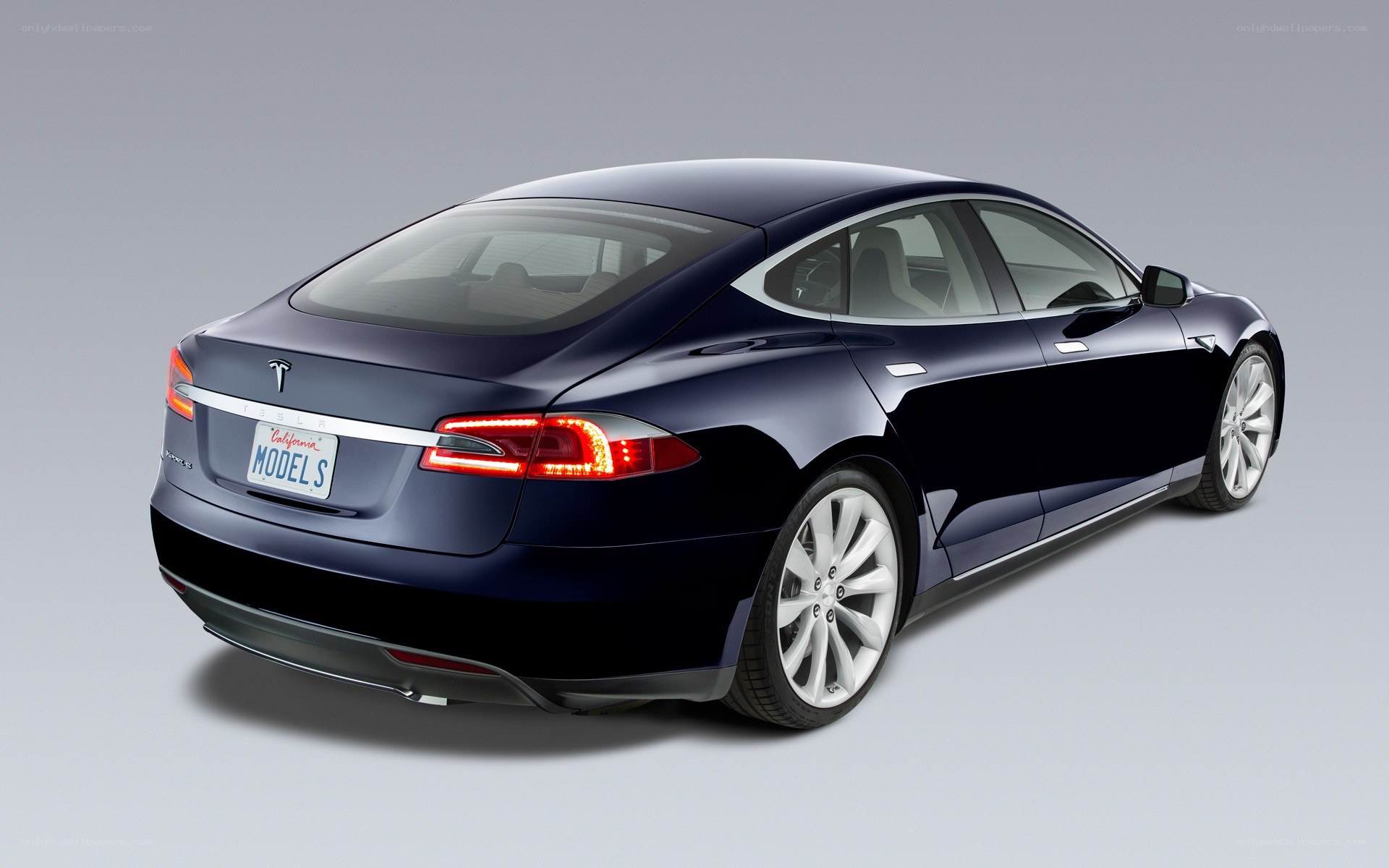Dark blue Tesla Model S sedan