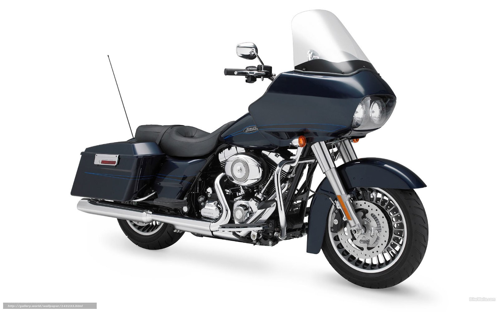 dark blue touring motorcycle