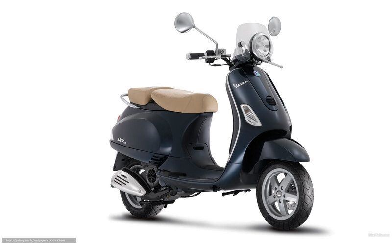 Dark blue Vespa scooter