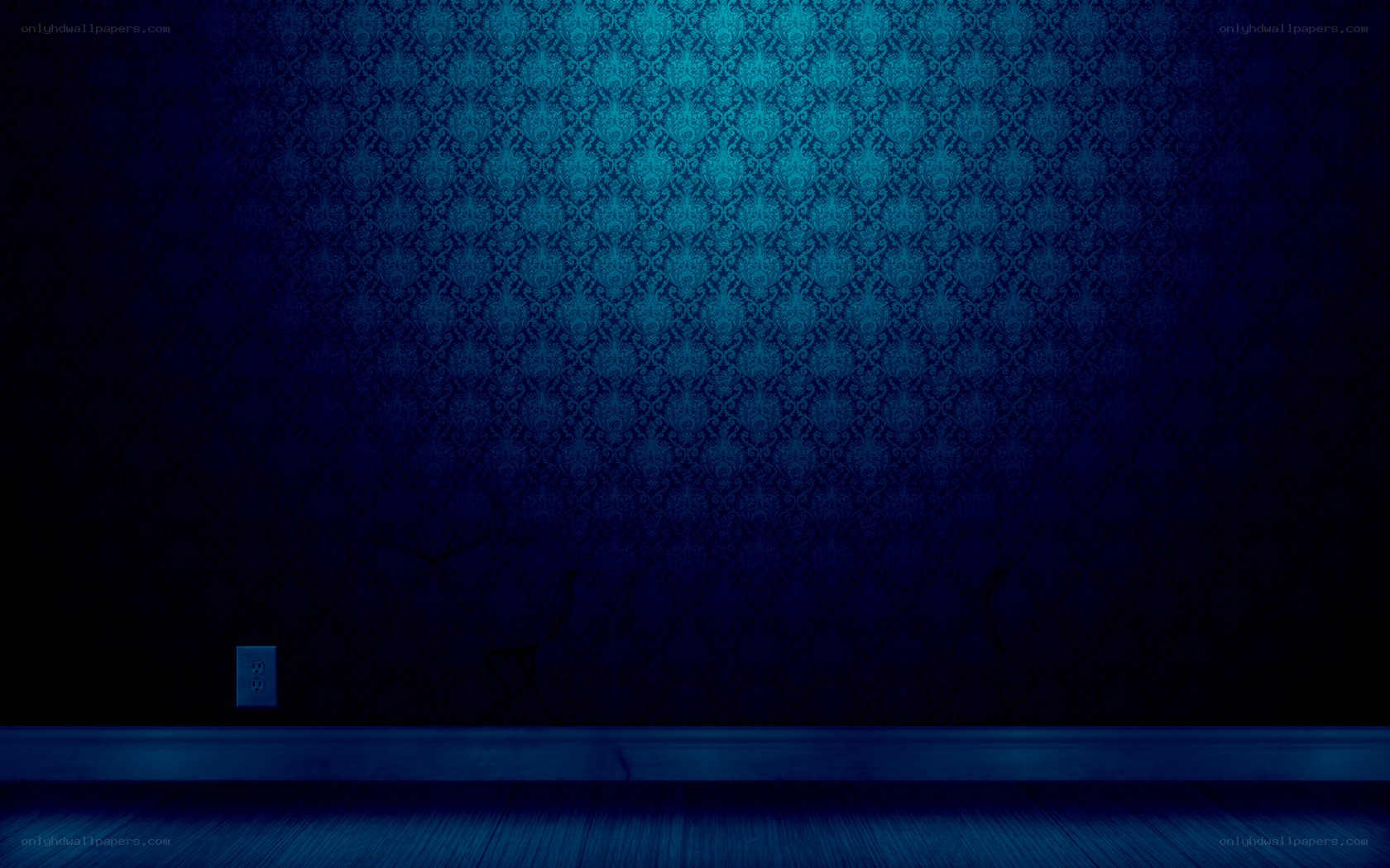 dark blue wallpaper room