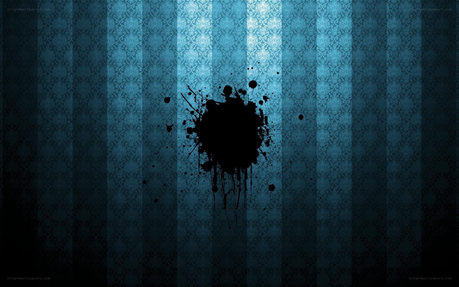 dark blue wallpaper with ink splatter