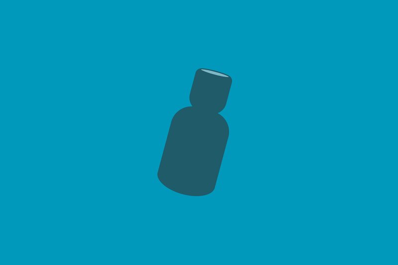 Dark Bottle on Blue