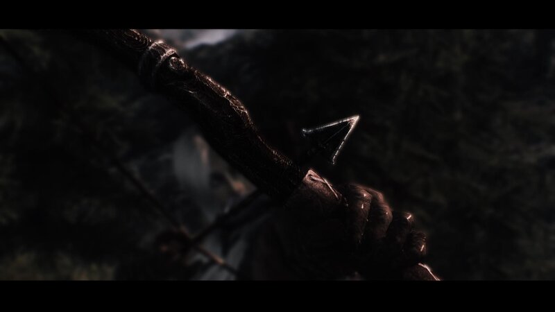 dark bow and arrow