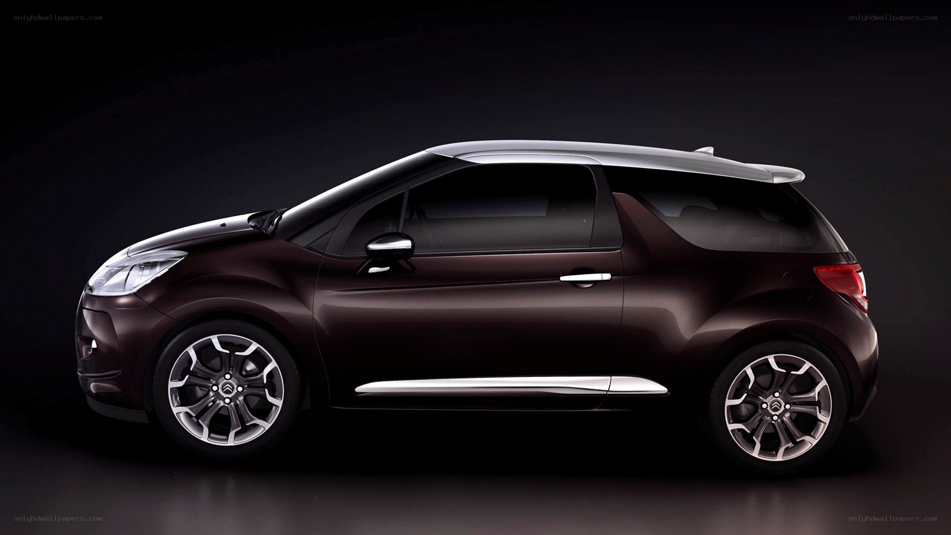 dark brown compact car
