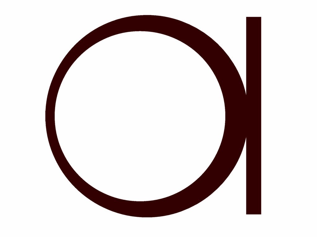dark brown letter o and l