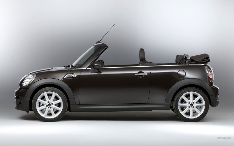 dark brown mini cooper convertible