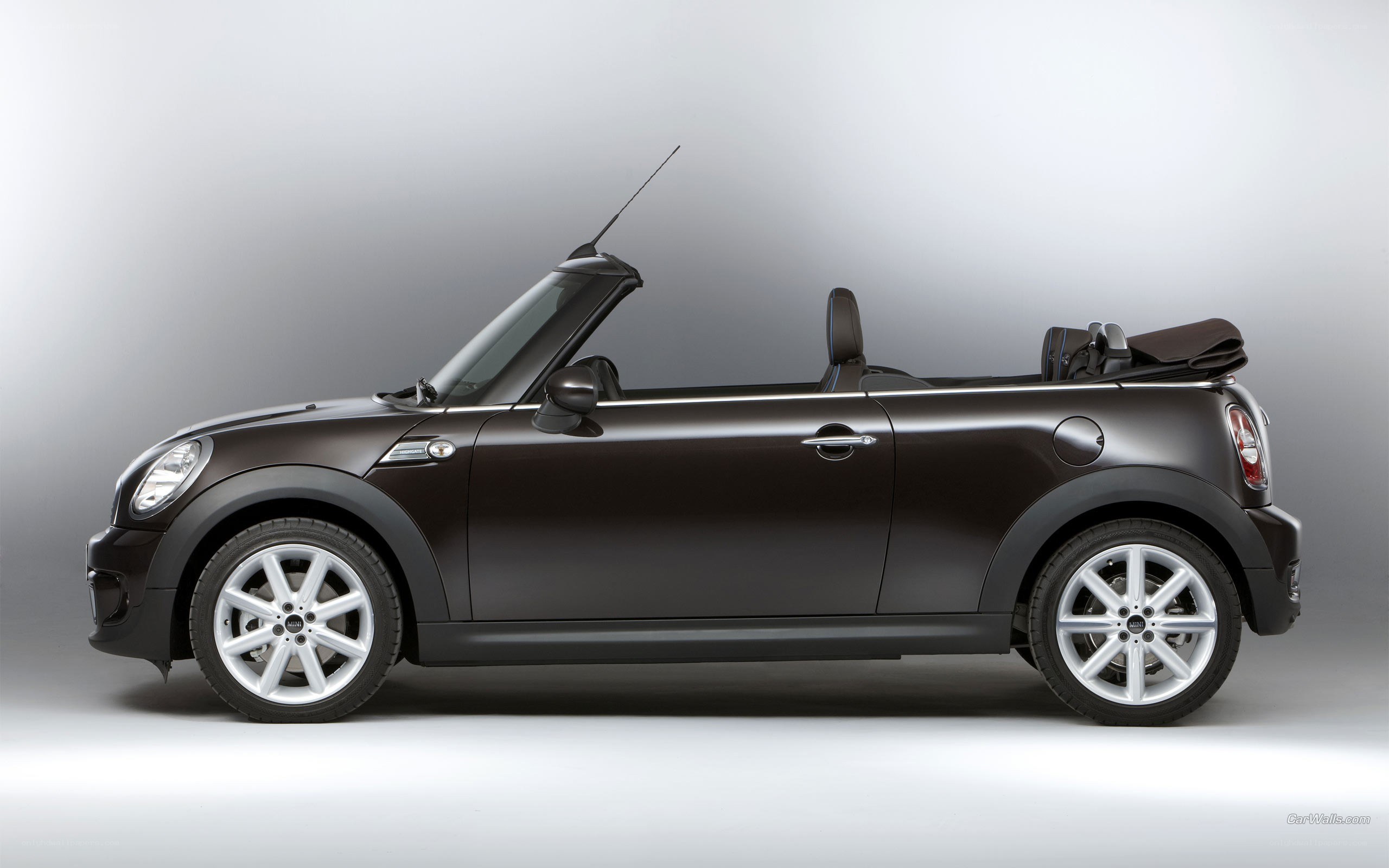 dark brown mini cooper convertible
