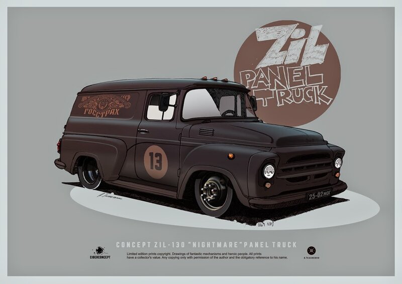 Dark Brown Panel Truck
