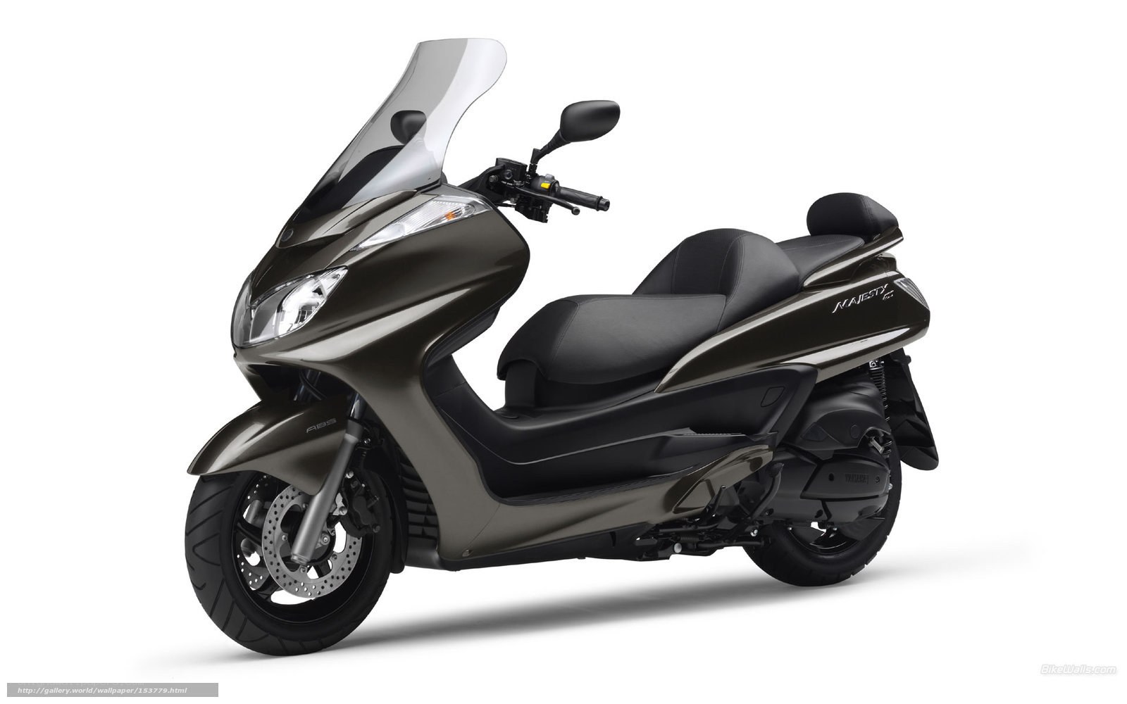 dark brown scooter with windscreen