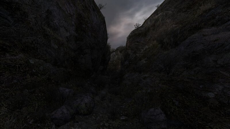 dark canyon at dusk