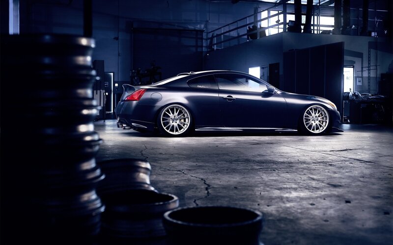 dark car in garage