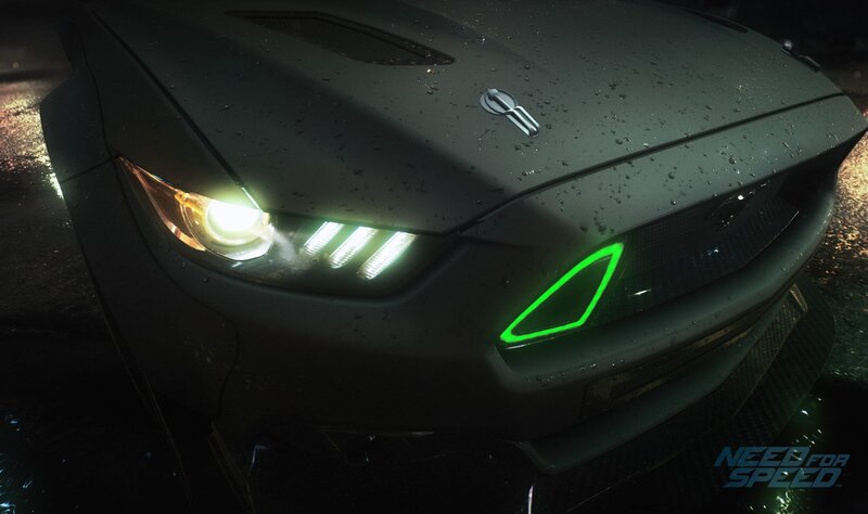 Dark Car with Glowing Lights