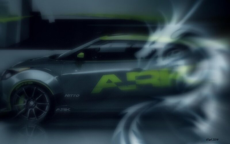 Dark Car with Green Accents