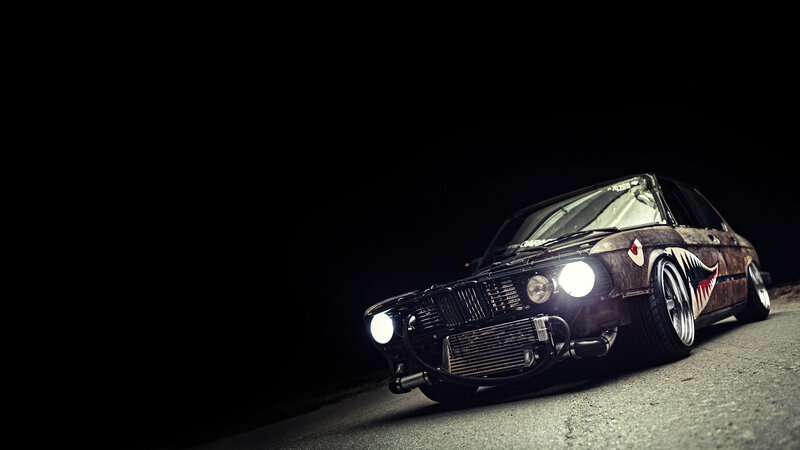 dark car with shark teeth
