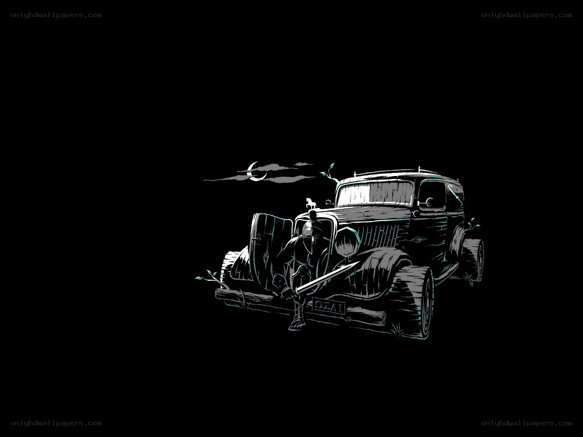Dark car with sword