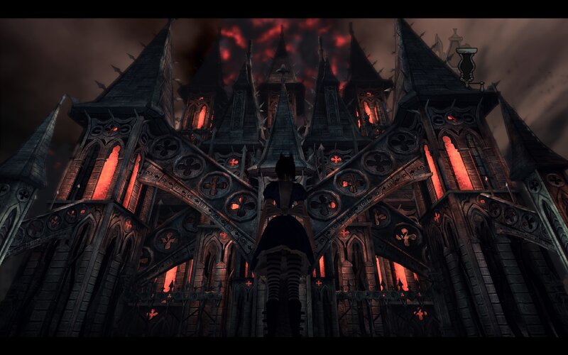 dark castle at night