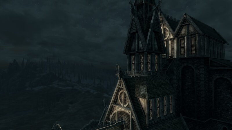 dark castle at night