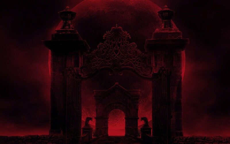 dark castle gate at night