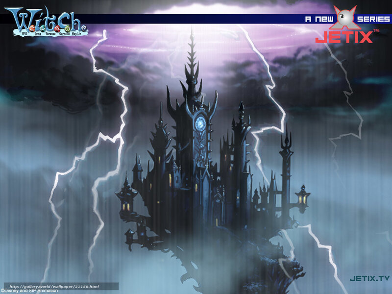 Dark castle in storm